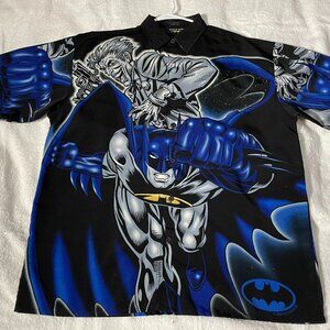 Men's Large (L) Warner Bros Batman Vs Joker All Over Print Club button down